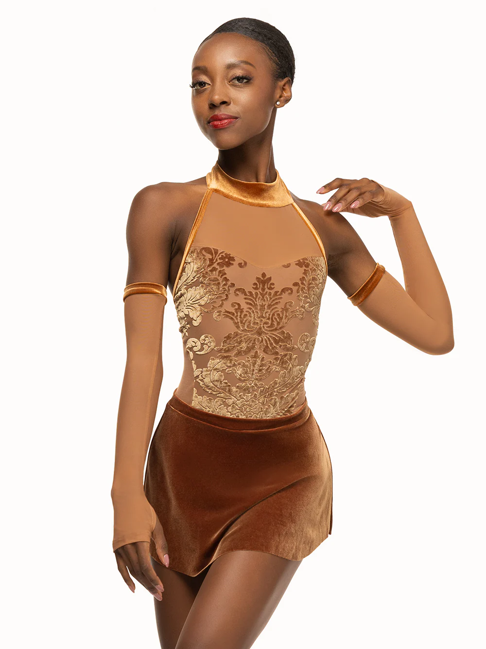 Tulip Skirt Cognac Velvet Kids RTW - Image 4