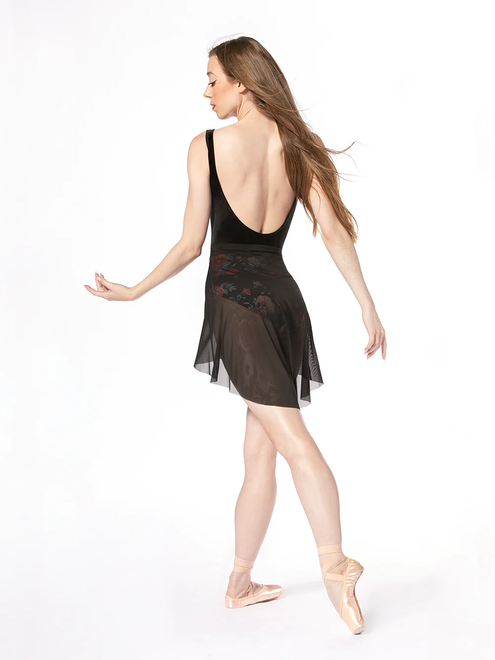 Mid High-Low Skirt Black Mesh RTW - Image 10