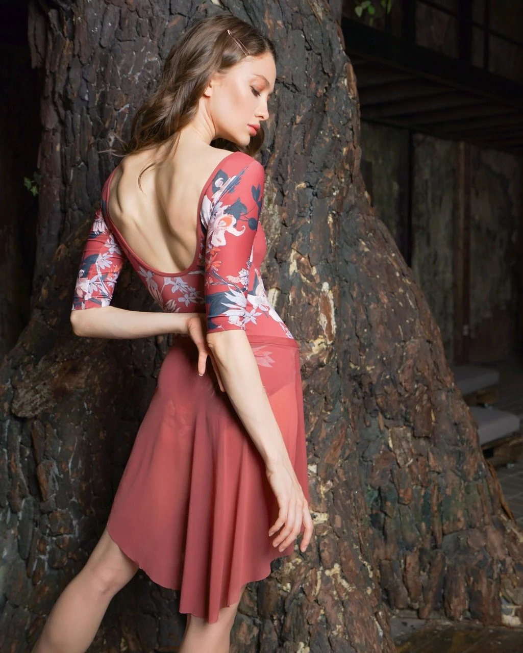 Mid High-Low Skirt Cinnamon Mesh RTW - Image 7