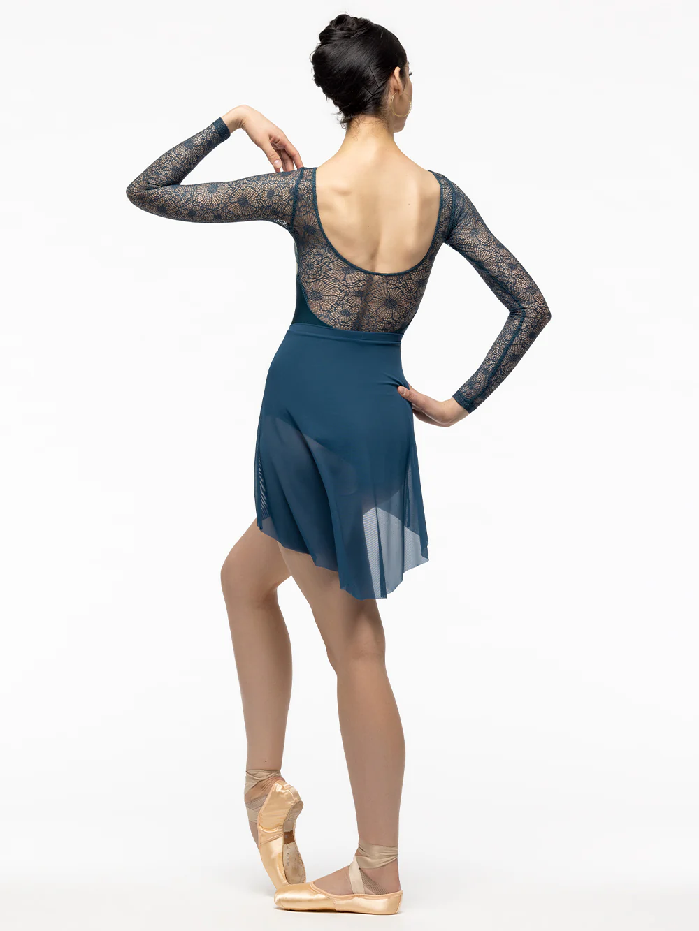 Mid High-Low Skirt Deep Sea Mesh RTW - Image 8