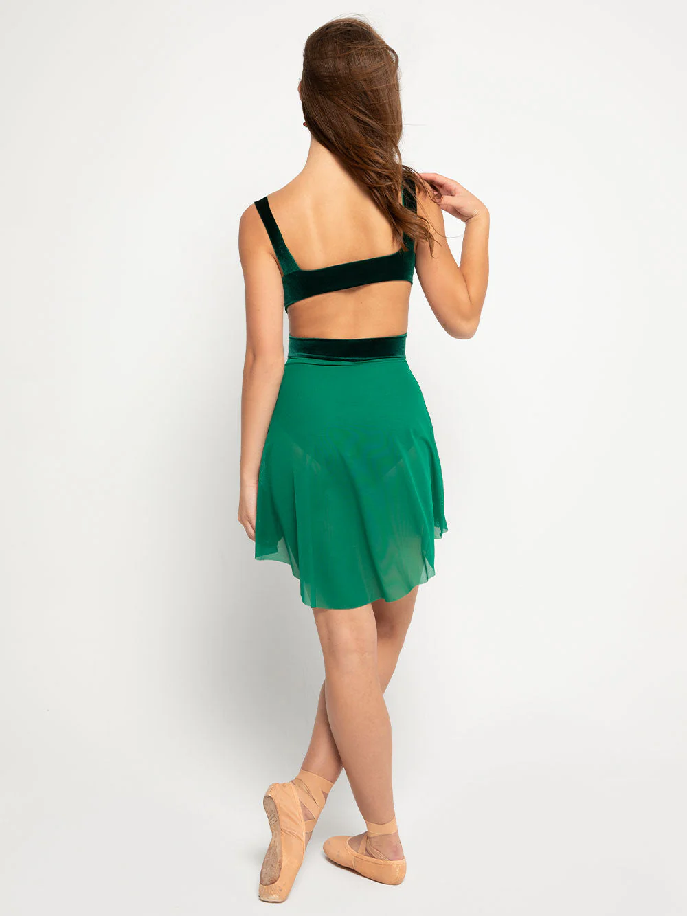 Mid High-Low Skirt Evergreen Mesh Kids RTW - Image 2