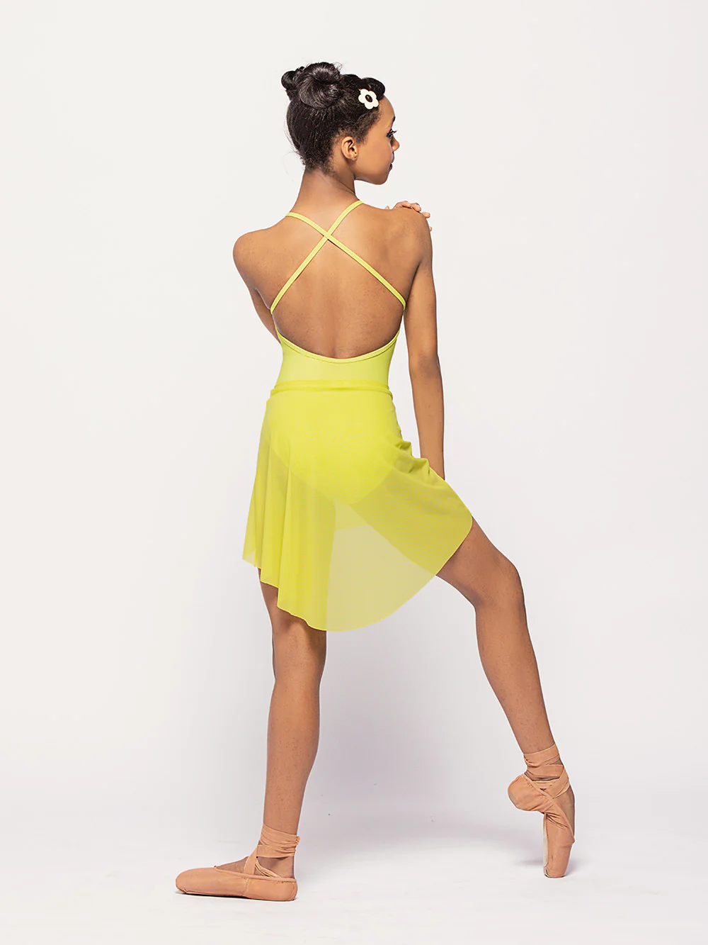 Mid High-Low Skirt Pistachio Mesh RTW - Image 6