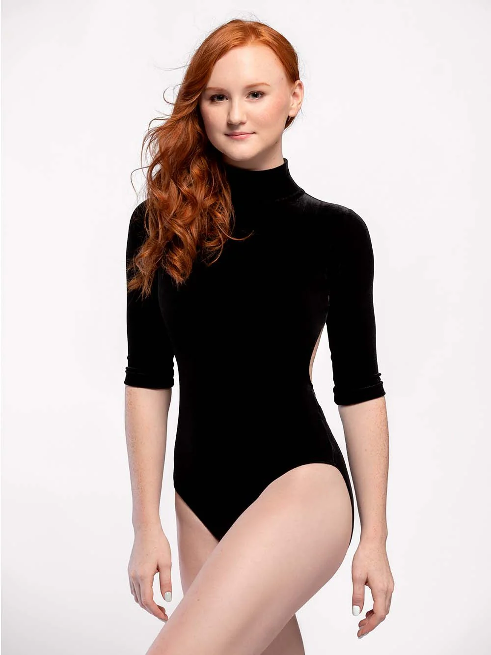 Molly Black Velvet Leotard RTW