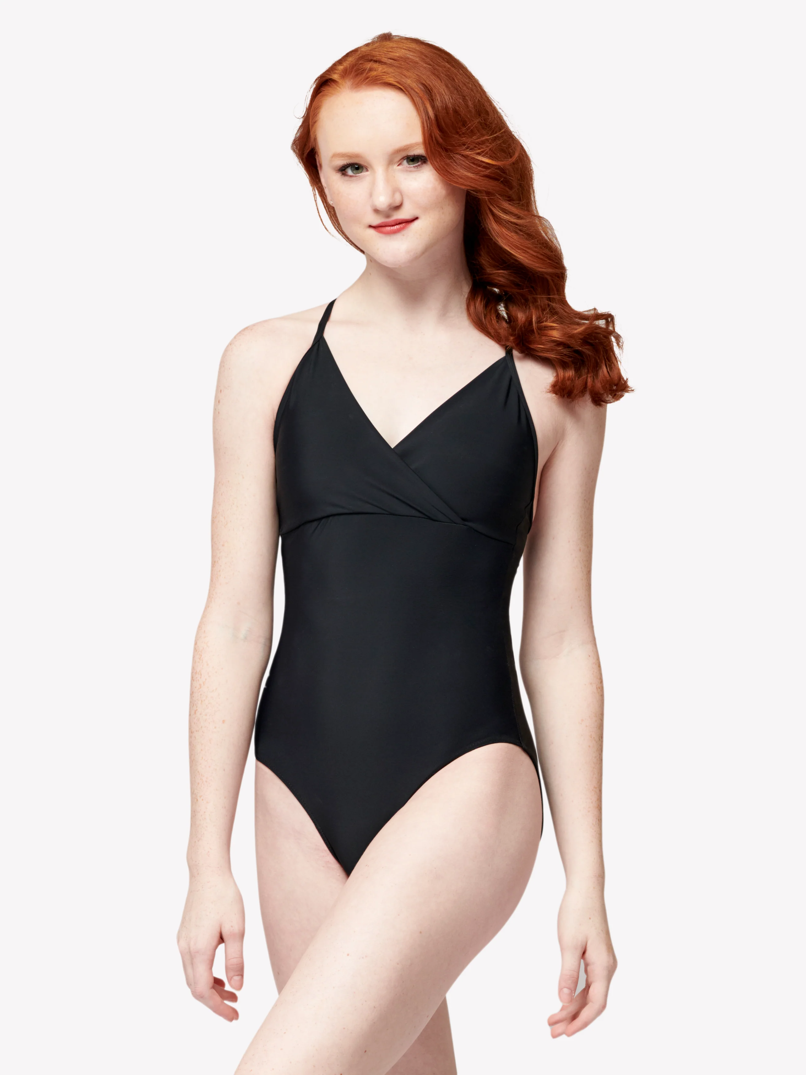 Naomi Kids Black Clasp Back Leotard RTW