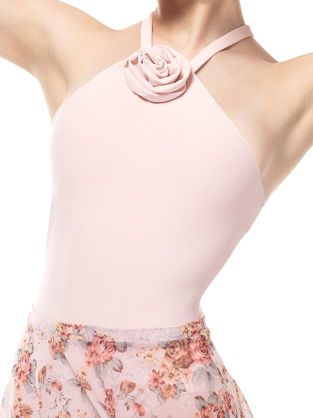 Rosette Leotard Powder Pink Kids RTW - Image 3