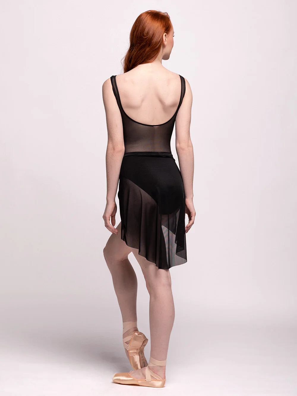 Short High-Low Skirt Kids Black Mesh RTW - Image 2