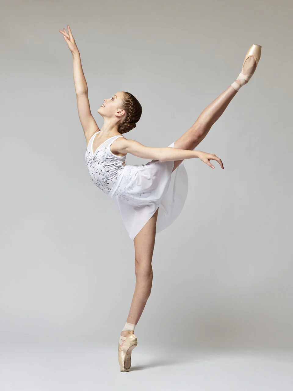 Short High-Low Skirt Kids White Mesh RTW - Image 7
