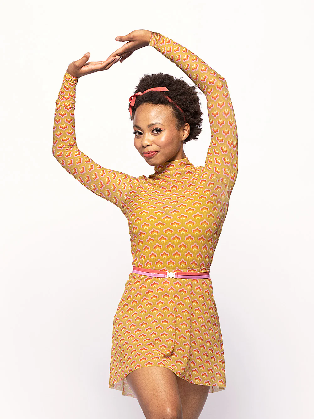 Short High-Low Skirt Peace & Love Mustard Mesh RTW - Image 4