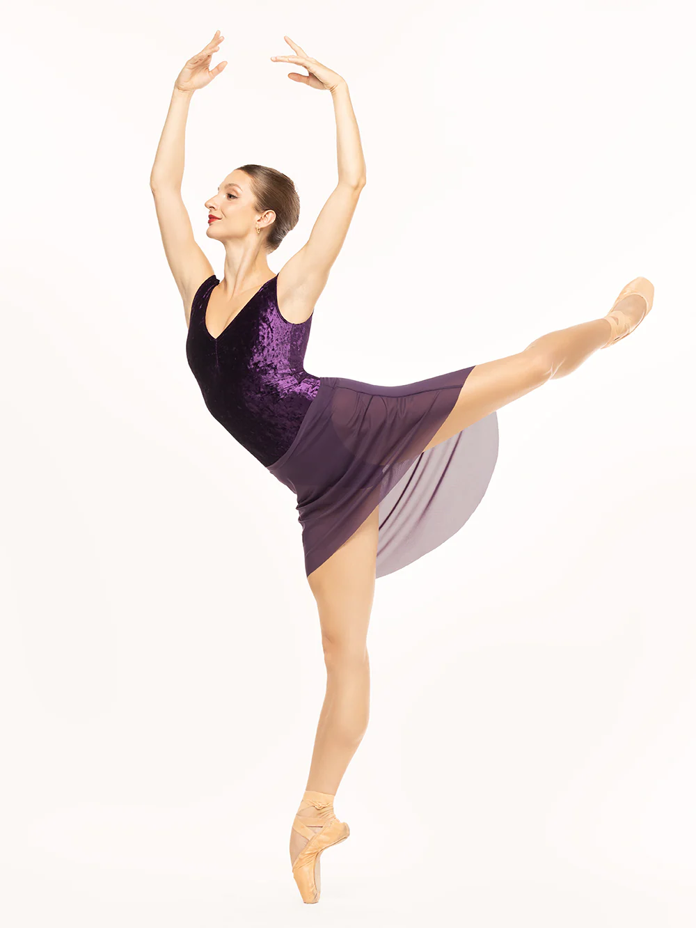Sophia Leotard Eggplant Crushed Velvet RTW - Image 5