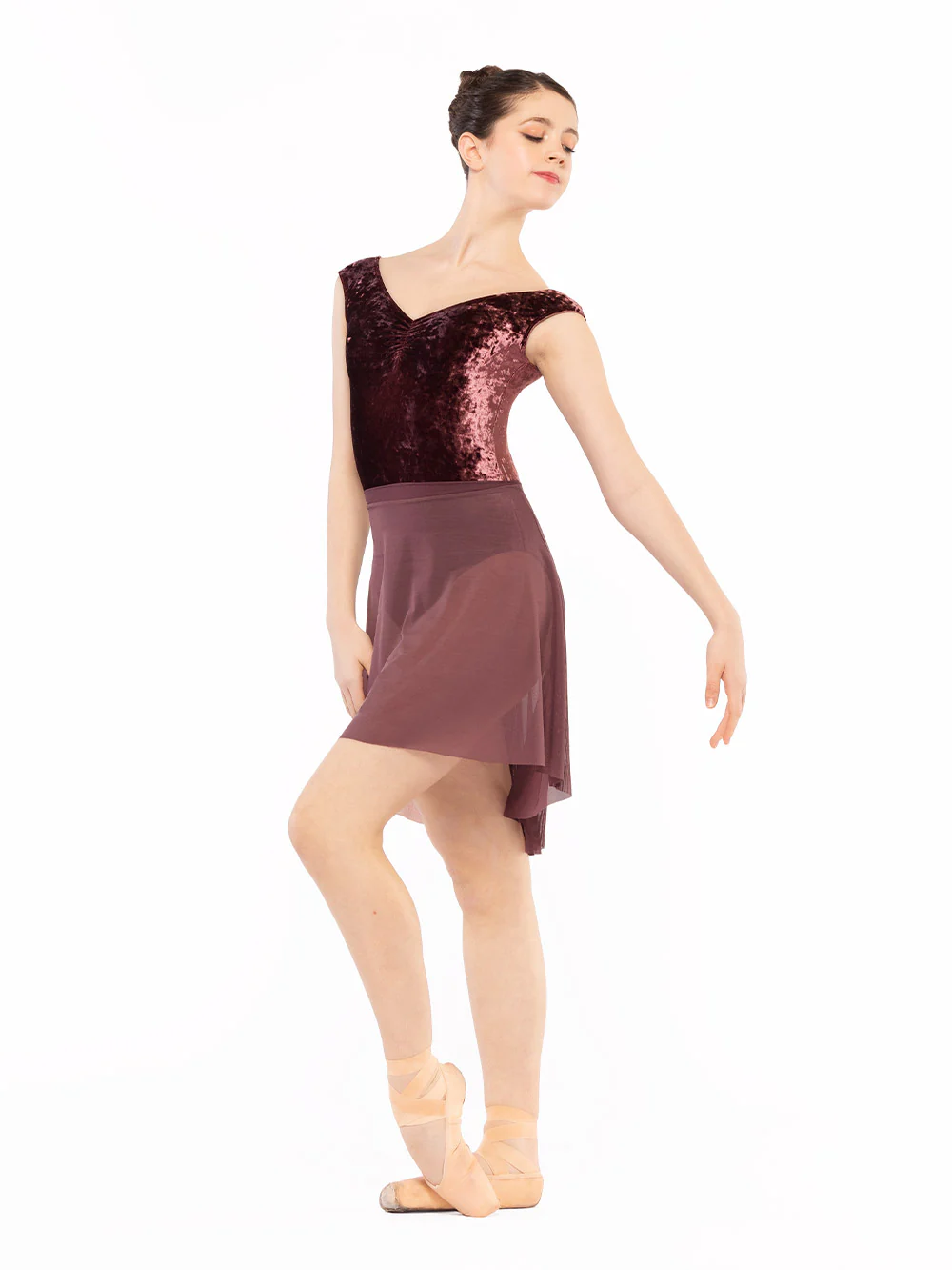 Sophia Leotard Mink Crushed Velvet Kids RTW - Image 3