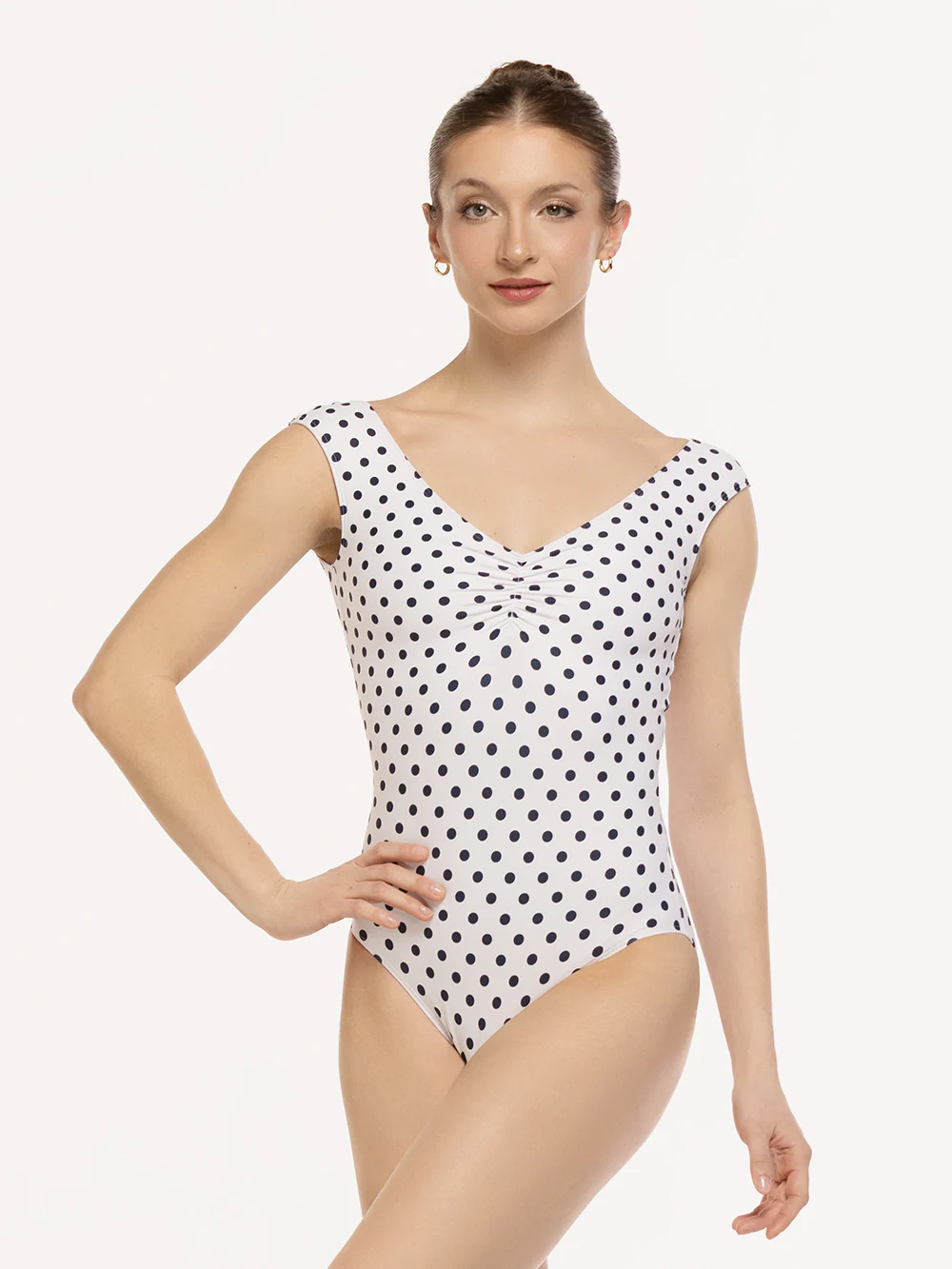 Sophia Leotard White & Eclipse Polka Dot Kids RTW