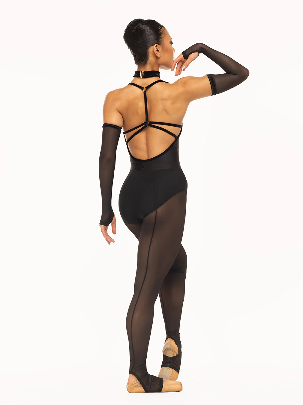 Stirrup Back Seam Tights Black Mesh RTW - Image 2
