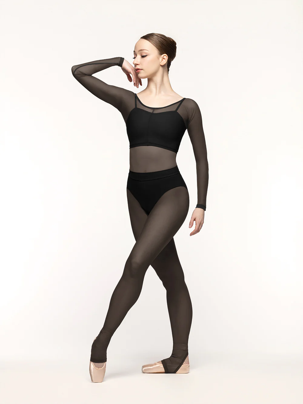 Stirrup Back Seam Tights Black Mesh Kids RTW - Image 9
