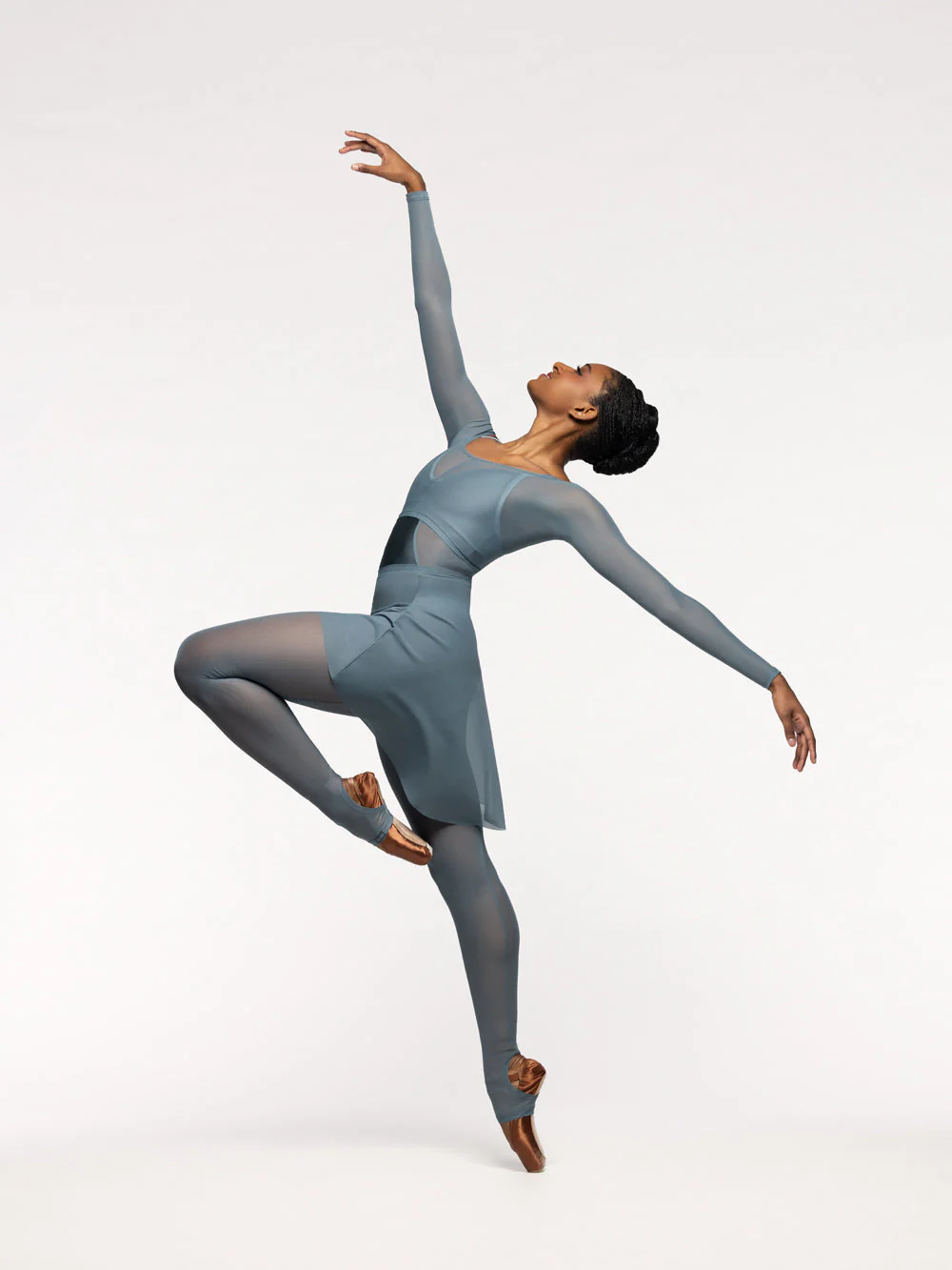 Stirrup Back Seam Tights Blue Agave Mesh RTW - Image 12