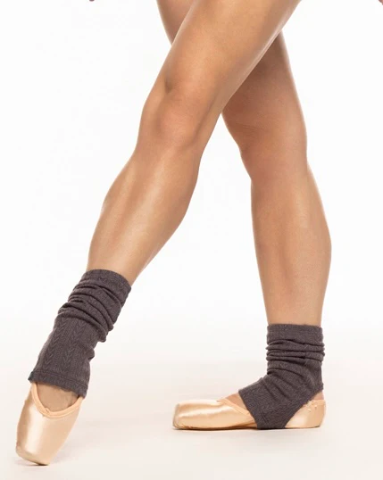 Stirrup Leg Warmers Ankle Knit Plum RTW - Image 5