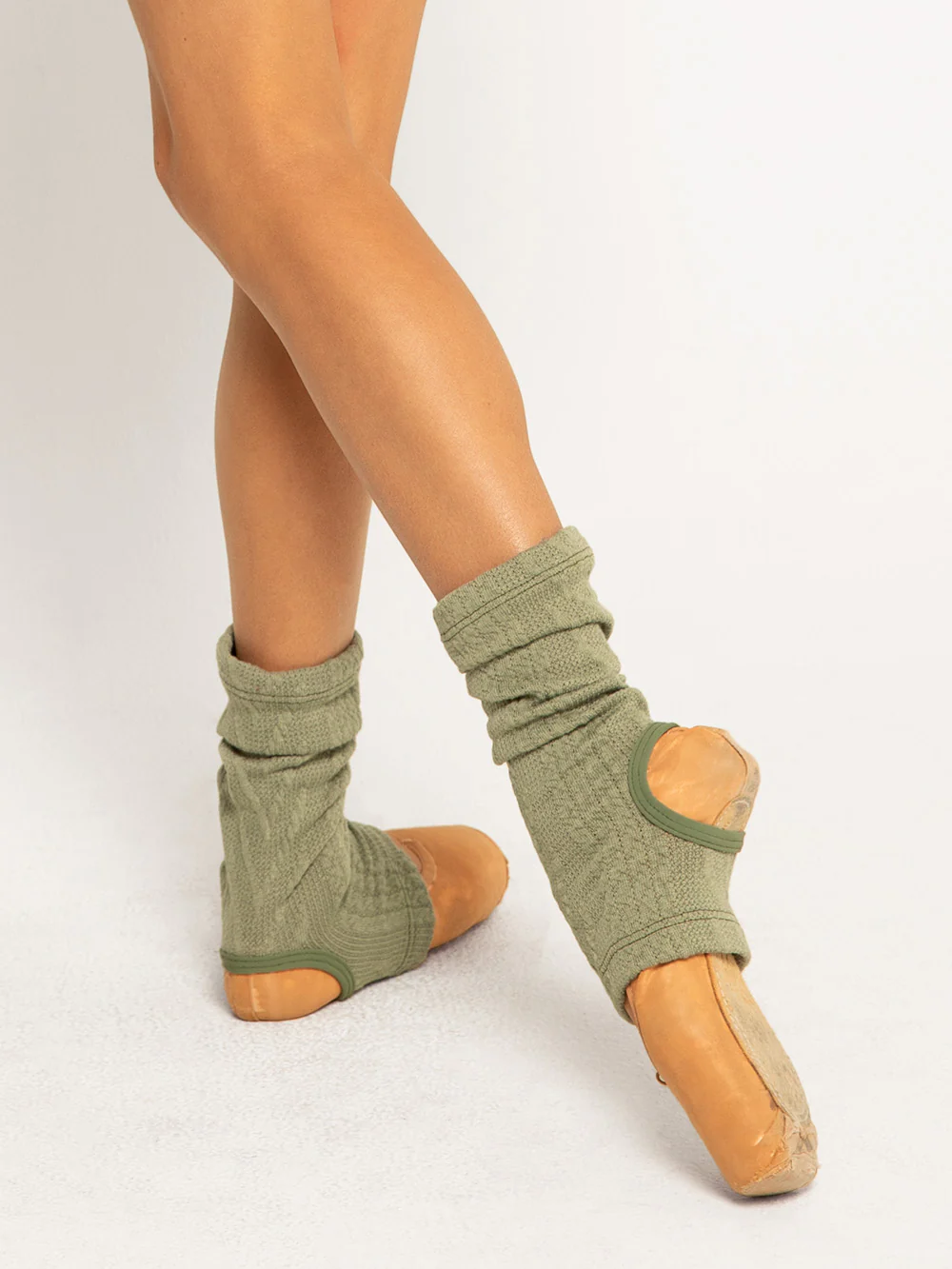 Stirrup Leg Warmers Ankle Knit Sage Kids RTW - Image 3
