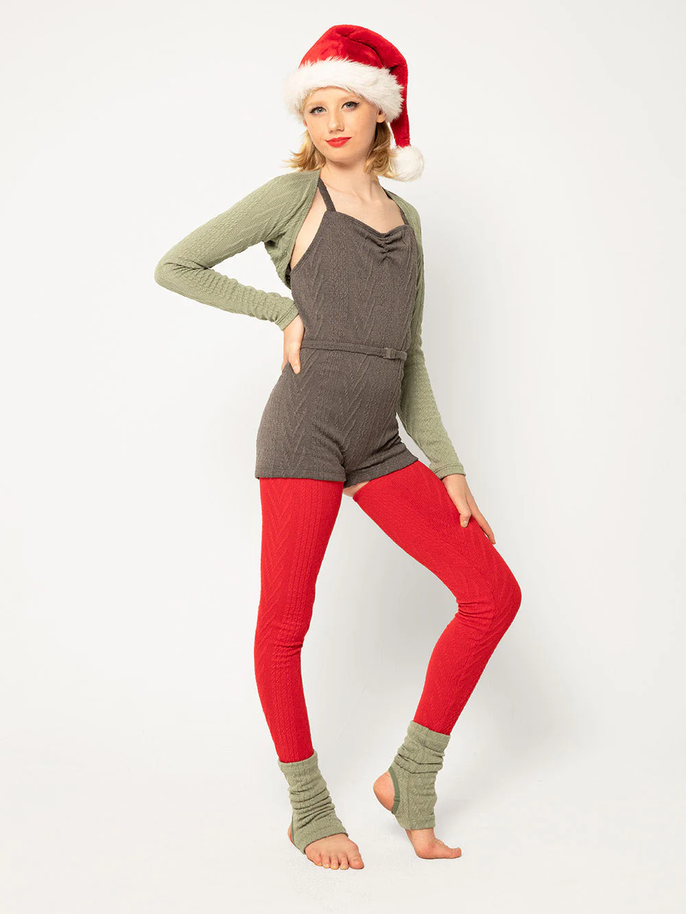 Stirrup Leg Warmers Ankle Knit Sage Kids RTW - Image 4