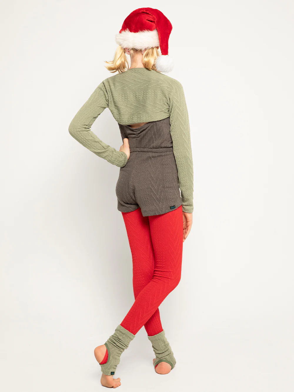 Stirrup Leg Warmers Ankle Knit Sage Kids RTW - Image 5