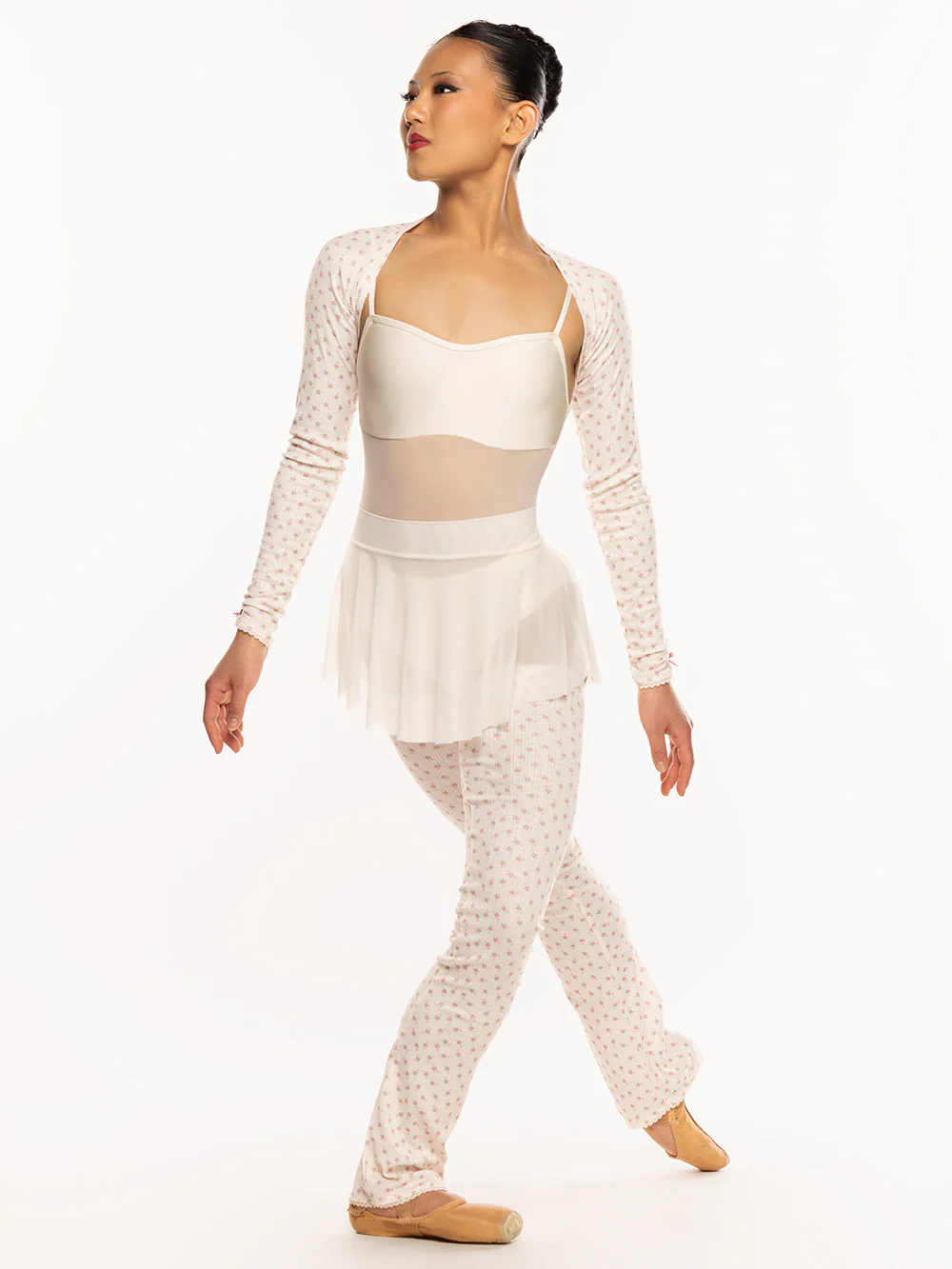 Thigh High Leg Warmers Knit Cream Pointelle RTW - Image 3
