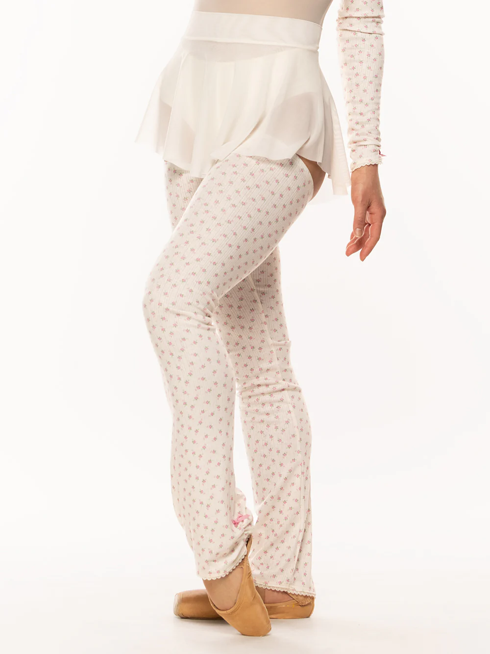 Thigh High Leg Warmers Knit Cream Pointelle RTW - Image 4