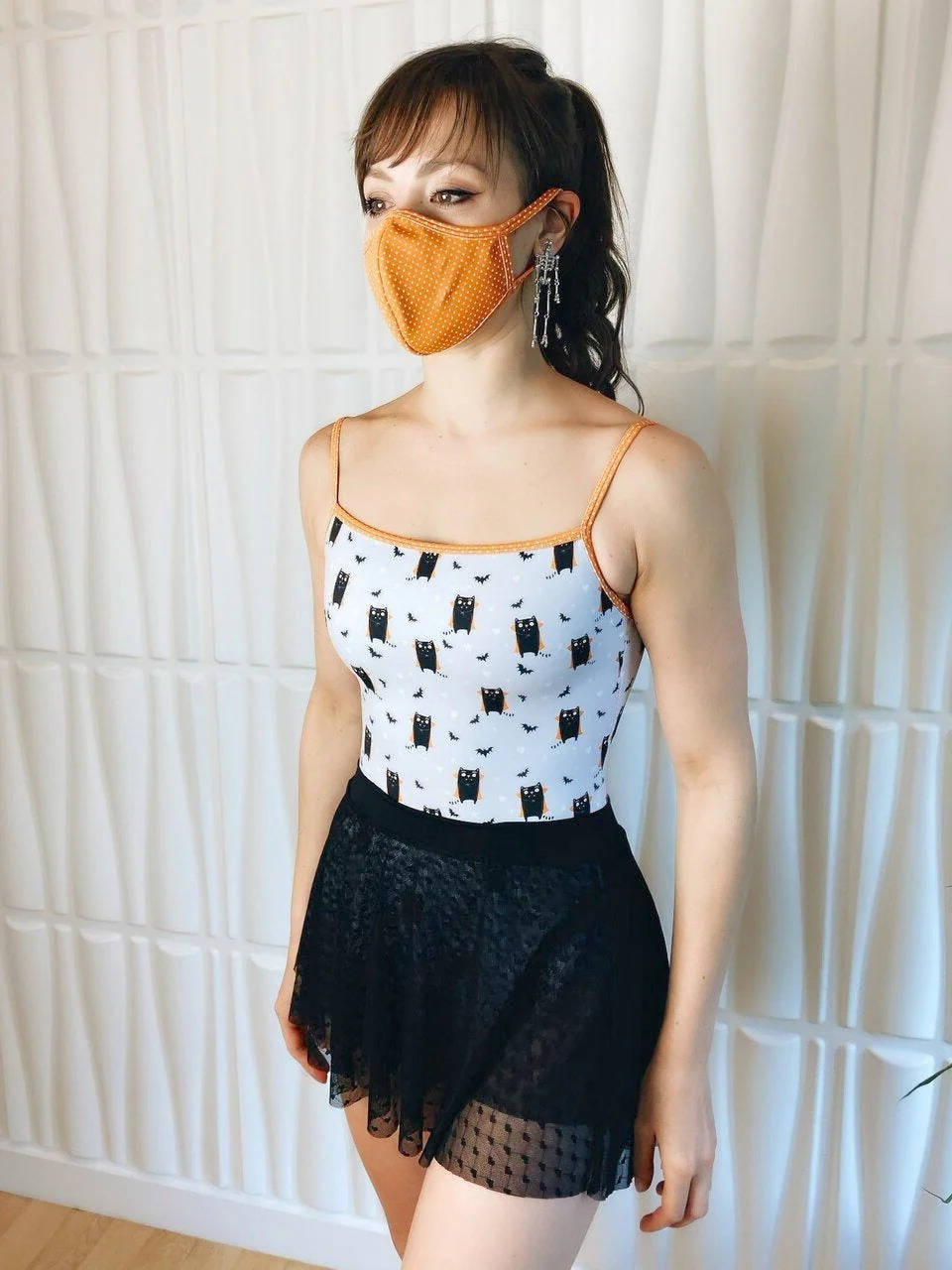 Tiered Skirt Black Heart Mesh RTW - Image 6