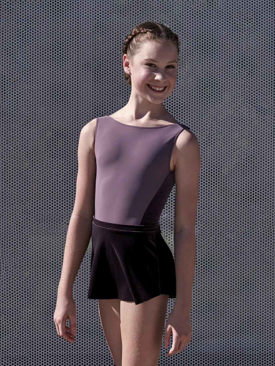 Tulip Skirt Kids Deep Mauve Velvet RTW