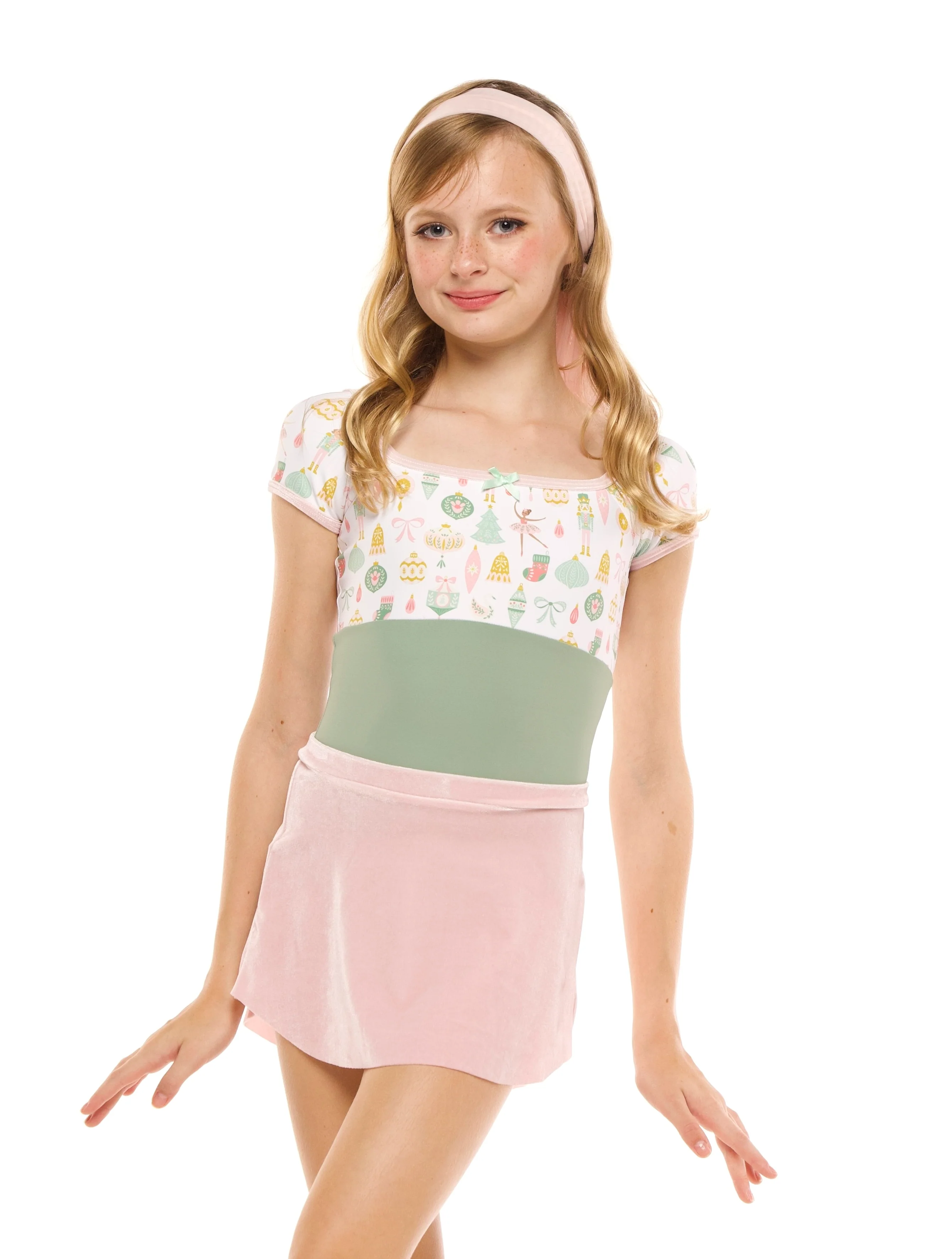 Tulip Skirt Kids Powder Pink Velvet RTW - Image 3