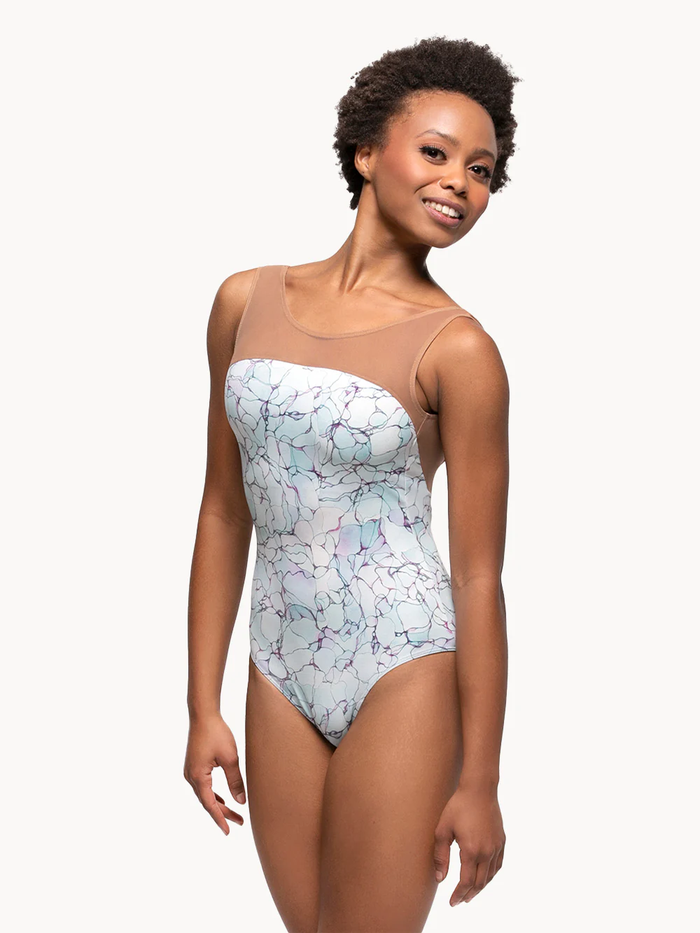 Victoria Intertwined Caramel Mesh Leotard RTW
