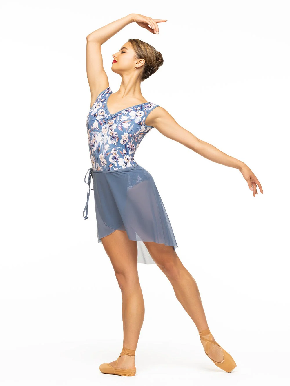 Vienna Mid High-Low Wrap Skirt Jean Mesh RTW