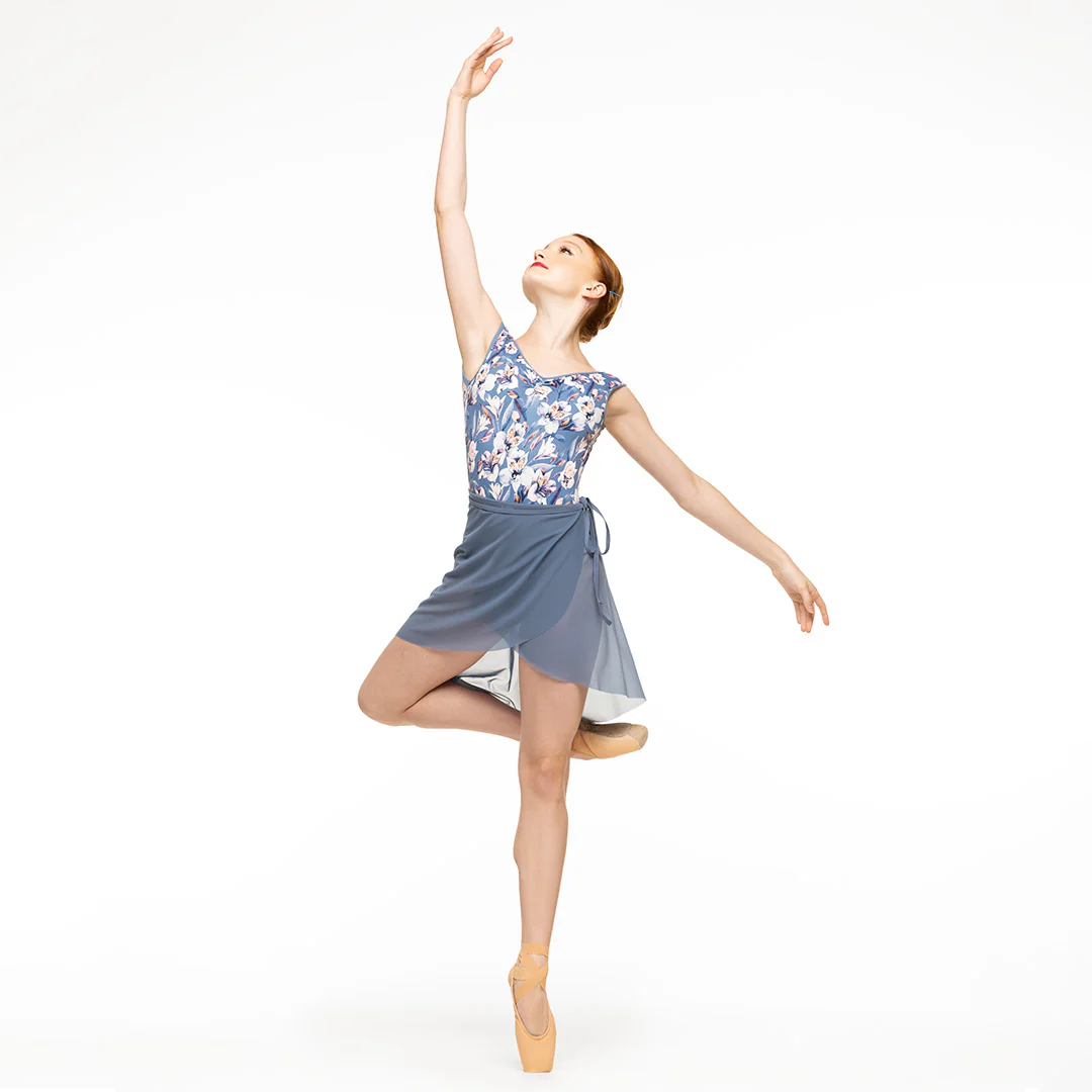 Vienna Mid High-Low Wrap Skirt Jean Mesh RTW - Image 5
