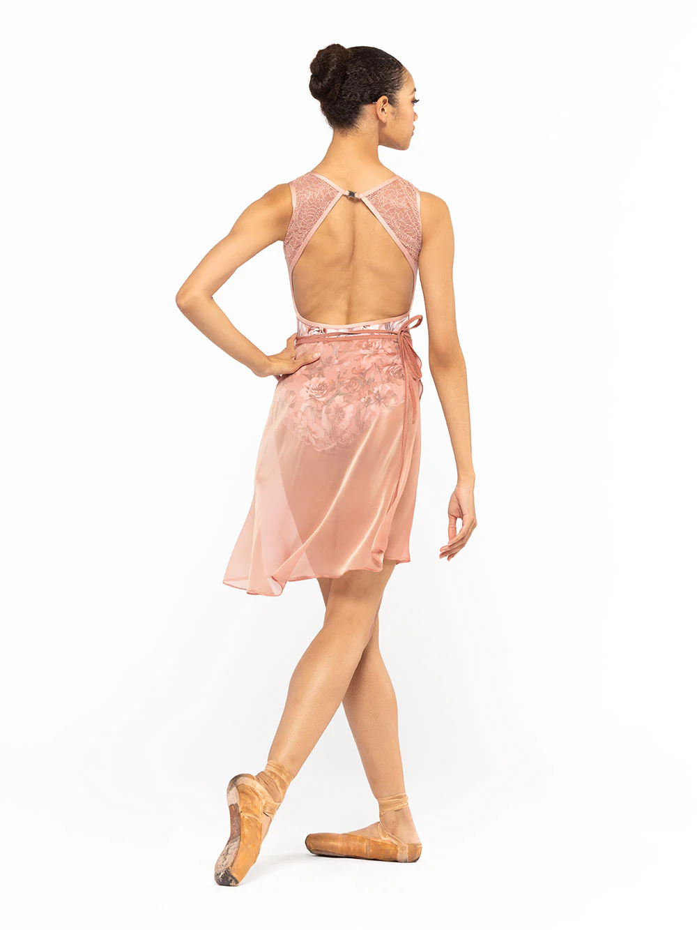 Vienna Mid High-Low Wrap Skirt Sandstone Chiffon RTW - Image 2