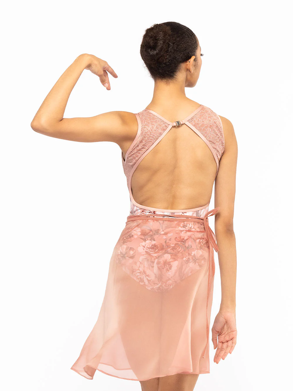 Vienna Mid High-Low Wrap Skirt Sandstone Chiffon RTW - Image 3