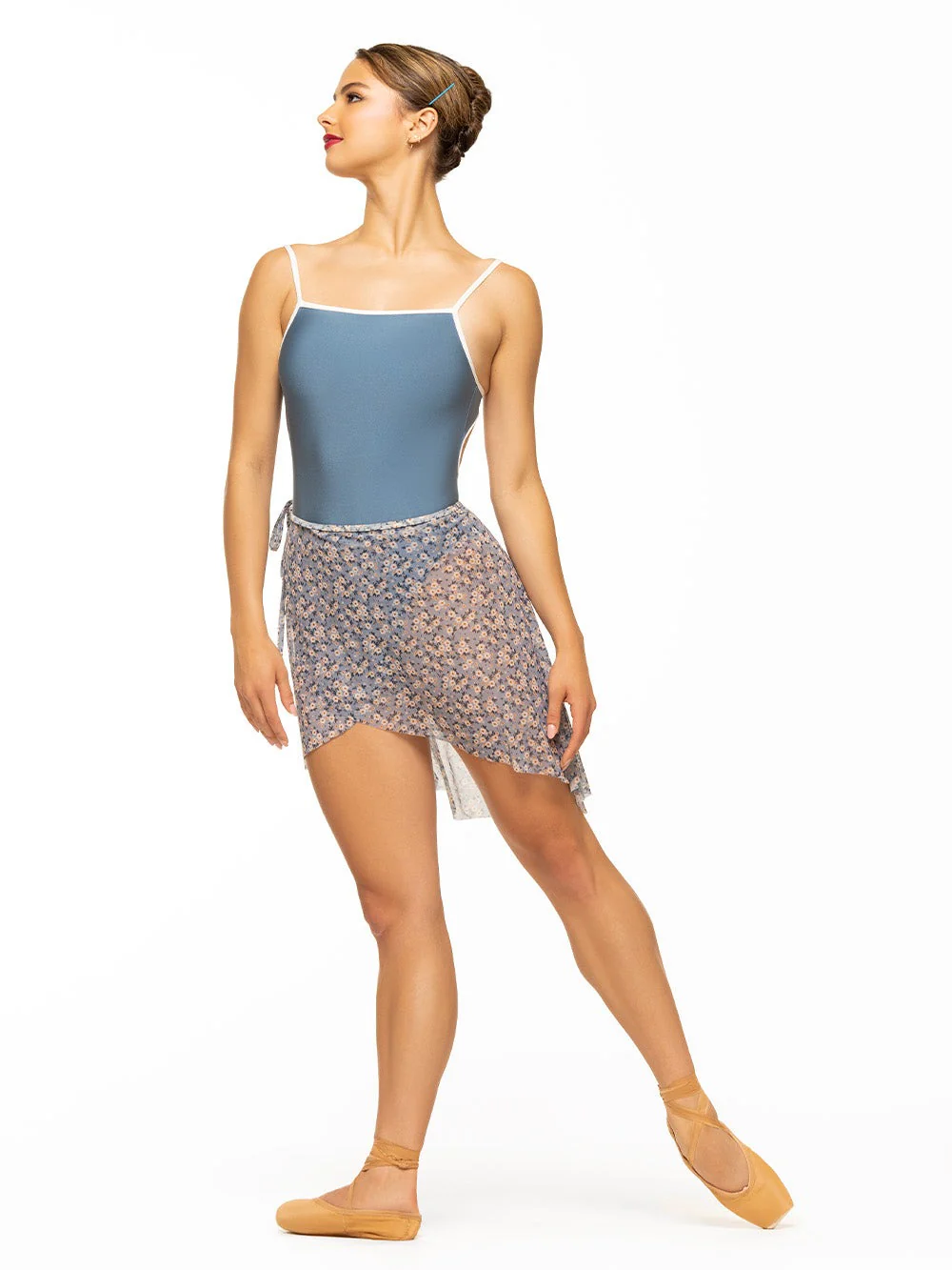Vienna Mid High-Low Wrap Skirt Serenity Mesh RTW - Image 3