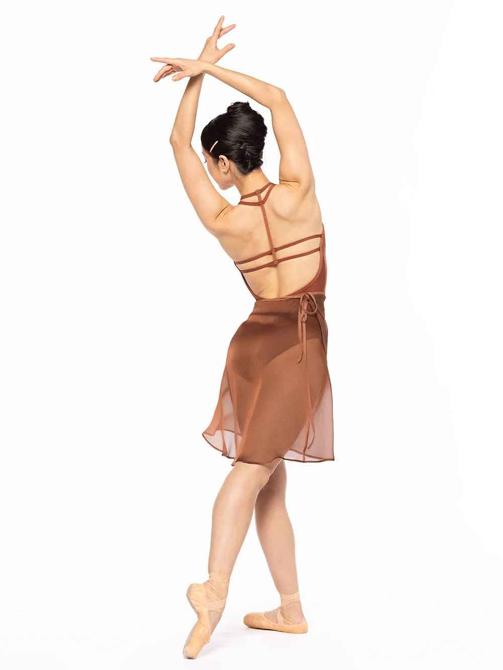 Vienna Mid High-Low Wrap Skirt Spice Chiffon RTW - Image 2