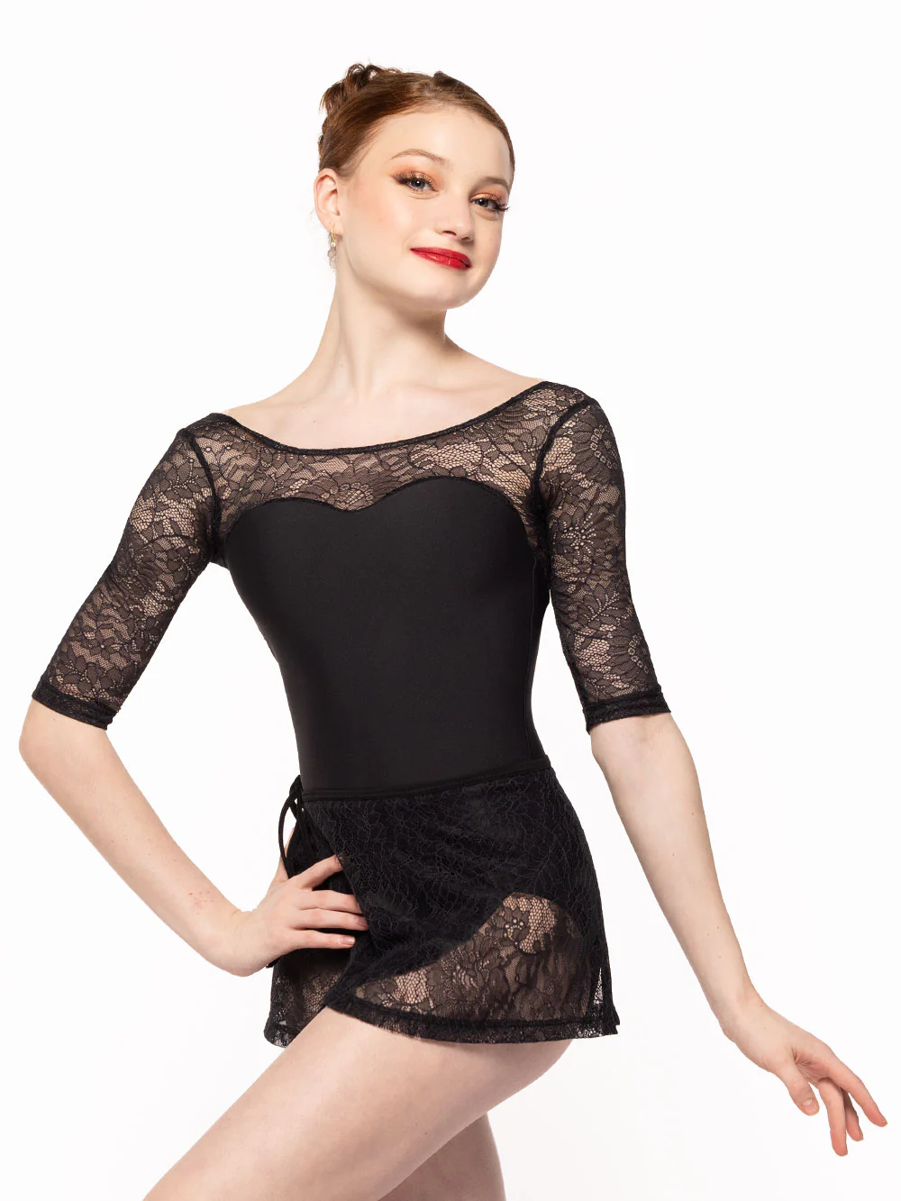 Vienna Short Wrap Skirt Black Lace RTW - Image 3