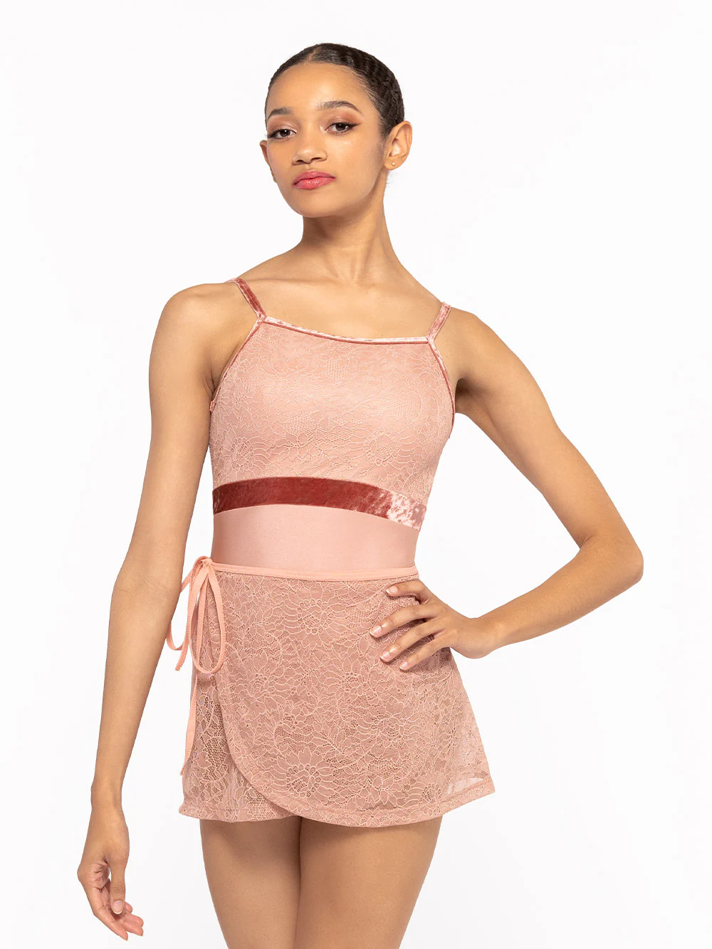 Vienna Short Wrap Skirt Rosewater Lace RTW - Image 3