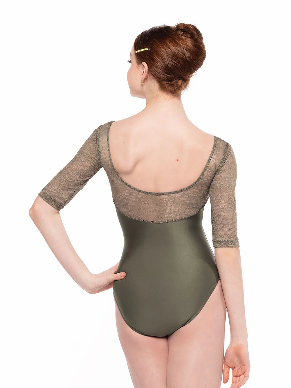 Vinzant Leotard Dusty Olive Zinnia Lace RTW - Image 2