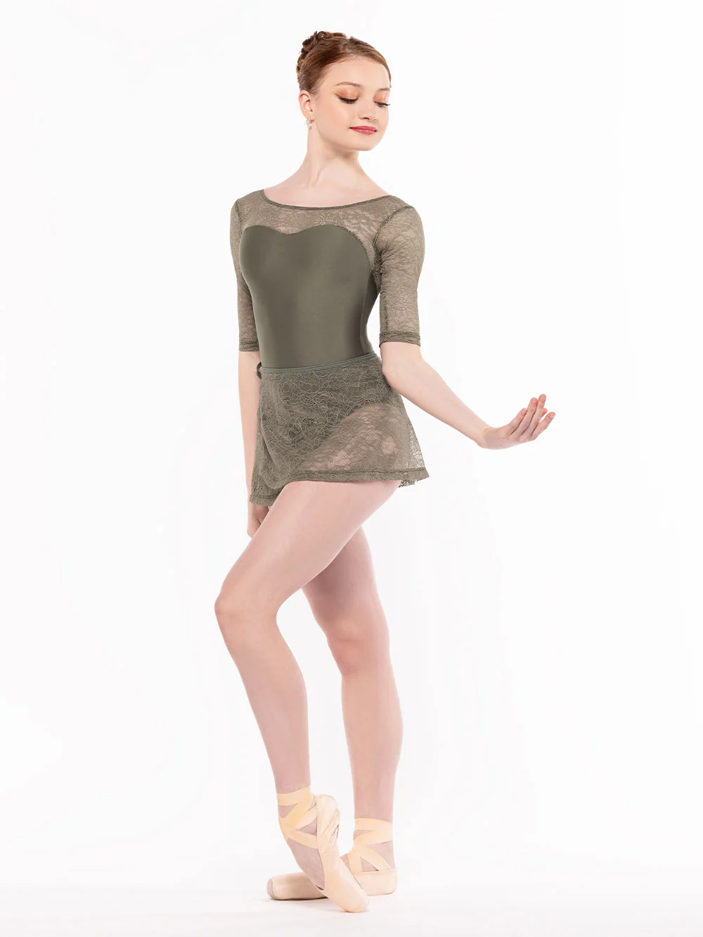 Vinzant Leotard Dusty Olive Zinnia Lace RTW - Image 3